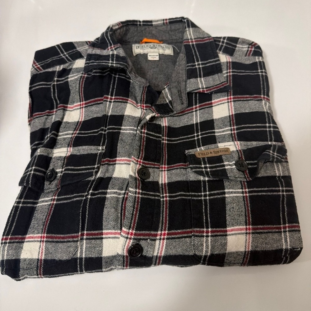 Field & Stream Black and White Plaid Flannel